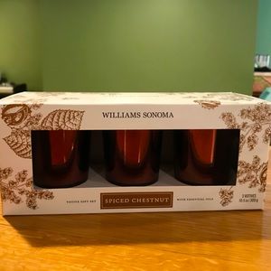 William Sonoma Spiced Chestnut 3 Set Candle